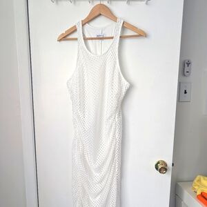 Bar III White Sheath Halter Dress for Brides